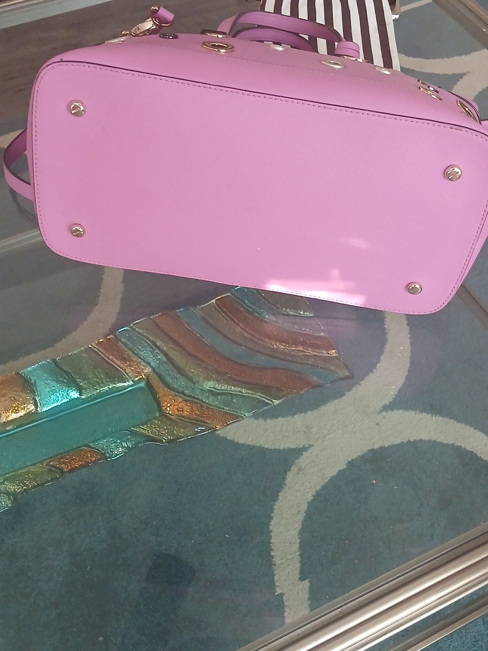 henri bendel pink grommet tote with matching wallet - Picture 7 of 16